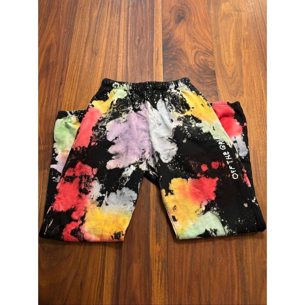 Off The Grid Men's Multicolor Tie-Dye High-Rise Pull-On Sweatpants Size Small